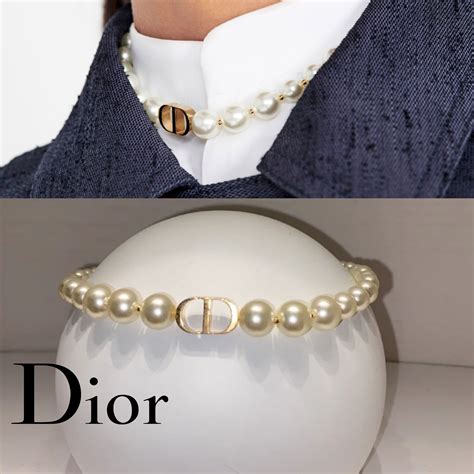 dior 4 leaf clover necklace|christian dior pearl choker necklace.